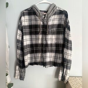 SO Monochrome Plaid Hoodie